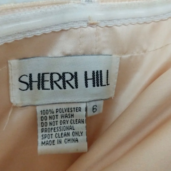 Sherri Hill Prom Homecoming Princess Dress Strapless Sweetheart Beaded Peach GUC - Picture 5 of 6